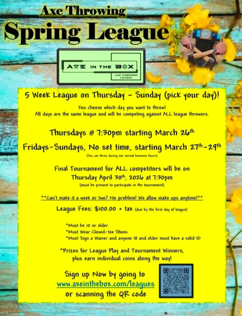 Axe Throwing League at axe throwing bar in Columbus, NE